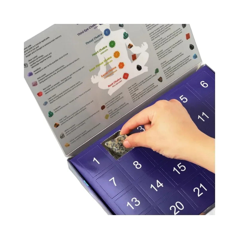 Advent Calendar with 24 Natural Crystal Treasures