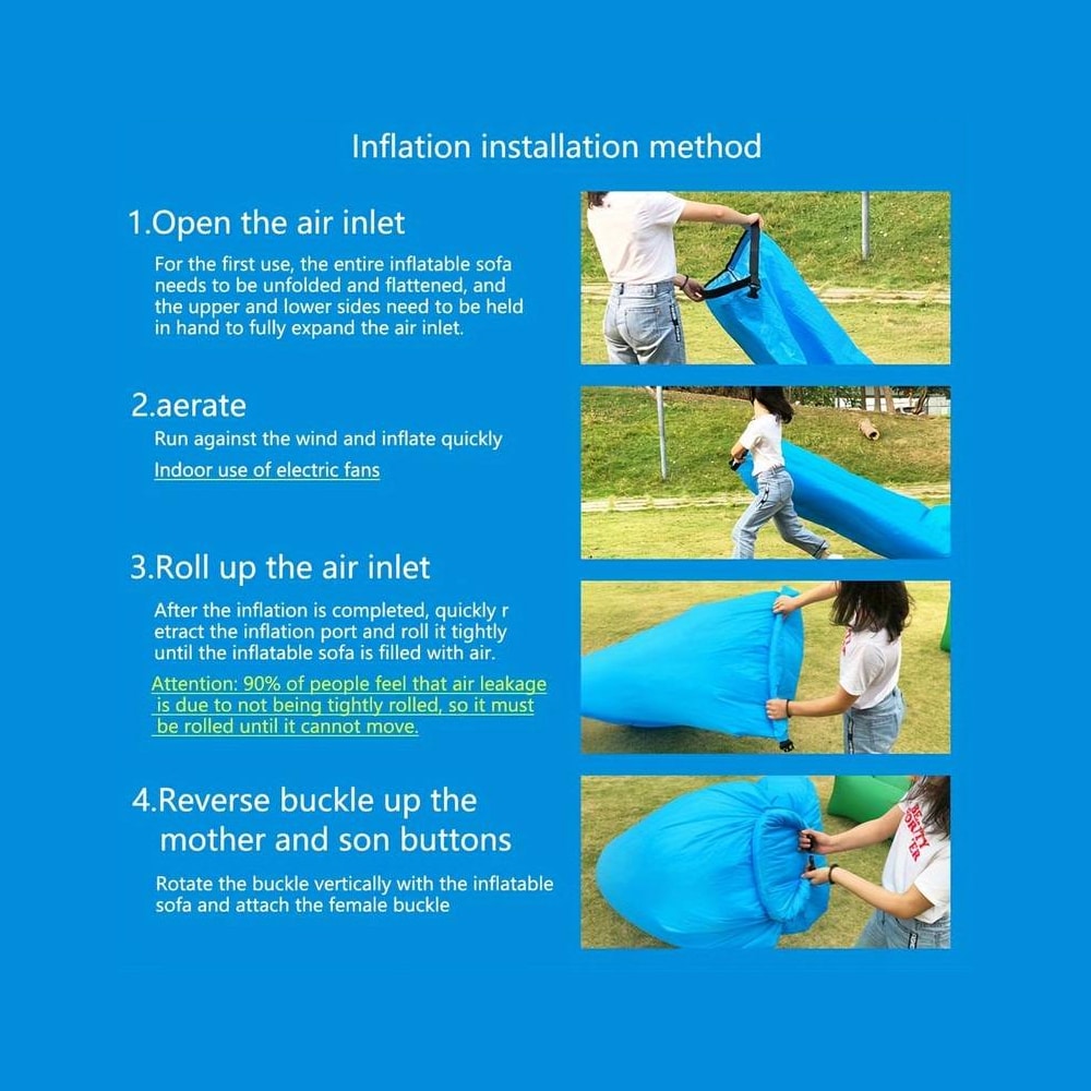 Air Bean Inflatable Lounge Chair/Sack for Beach, Garden or Festival