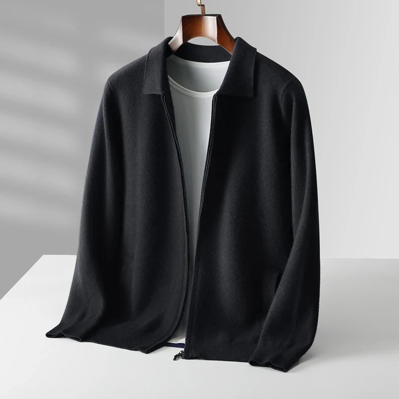Image of Albert | Men's Zip-Up Collared Cardigan