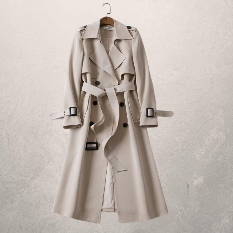 Image of Alyssa | Women's Double-Breasted Long Trench Coat