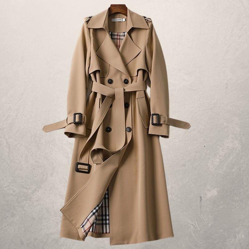 Image of Alyssa | Women's Double-Breasted Long Trench Coat