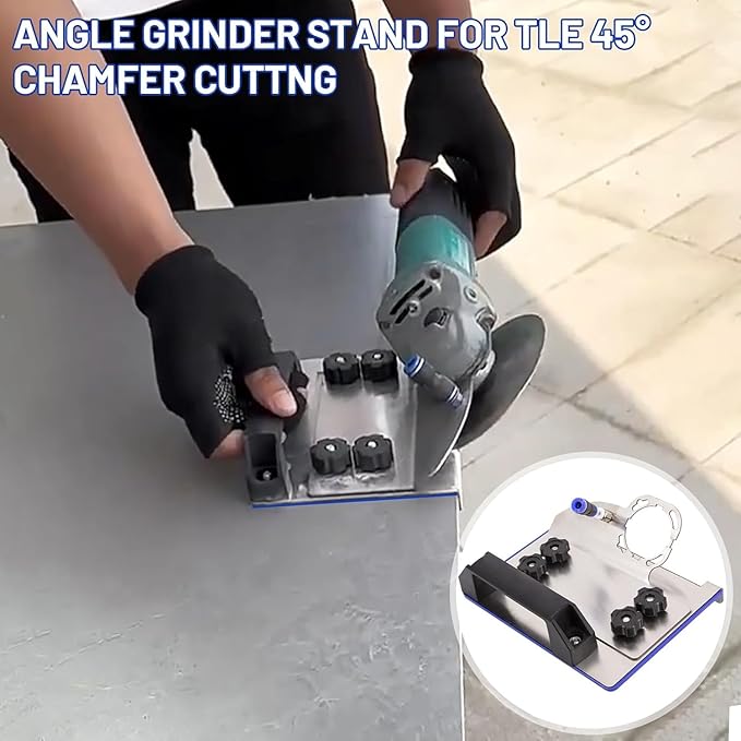 Angle Grinder Stand for 45° Beveling of Tiles