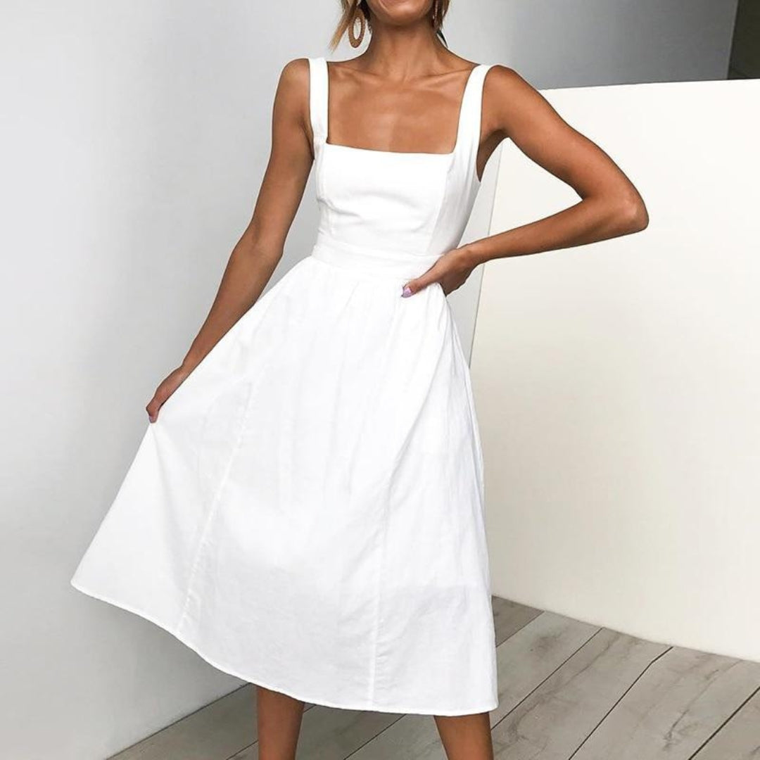 Image of Anna | Women's Sleeveless A-Line Midi Dress