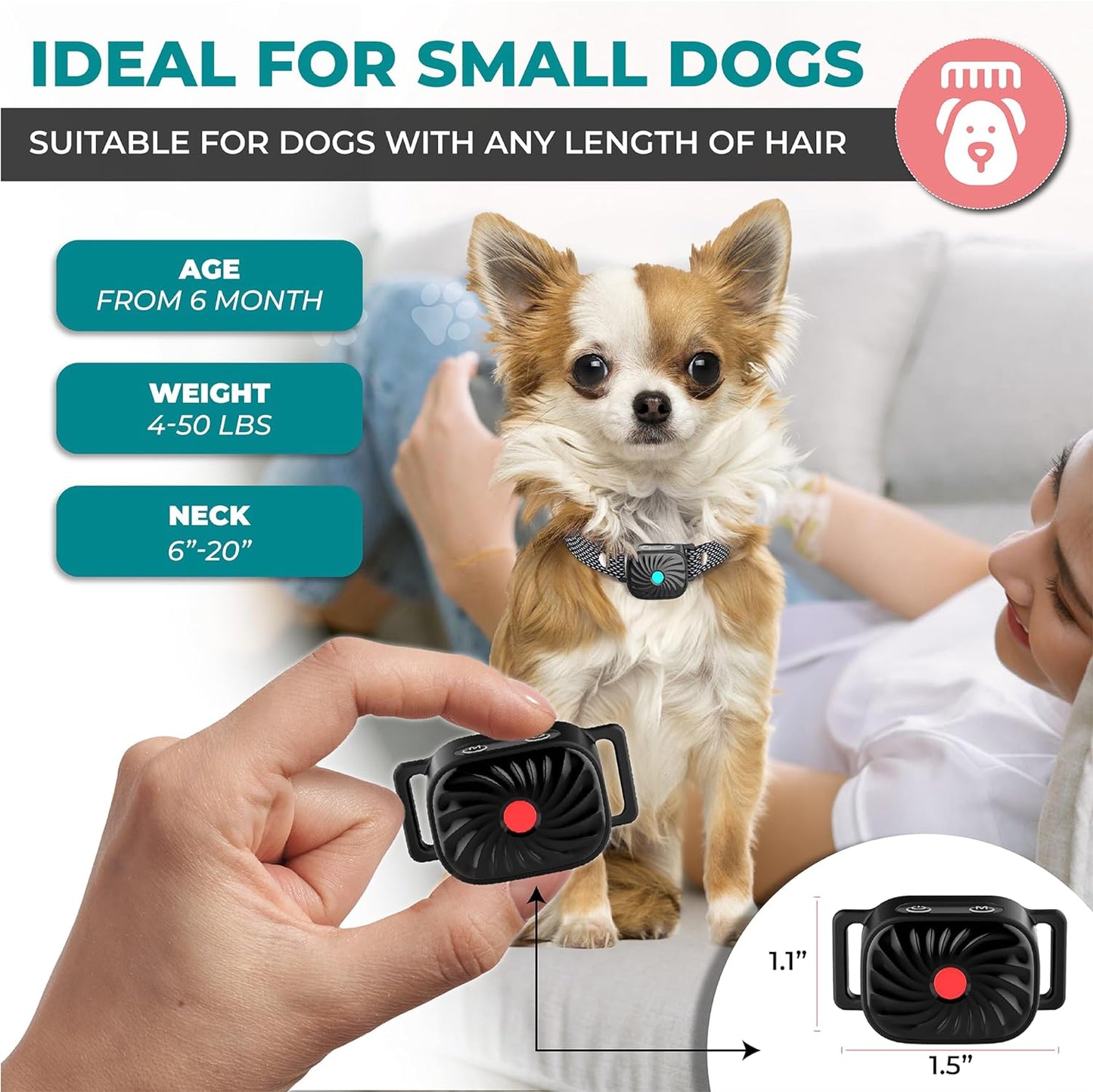 Anti-Bark Collar | Sound and Vibration | Intelligent Bark Detection | BarkSense