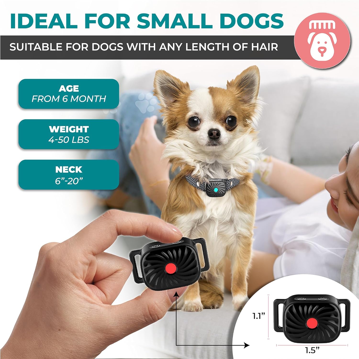Anti-Bark Collar | Sound and Vibration | Intelligent Bark Detection | BarkSense