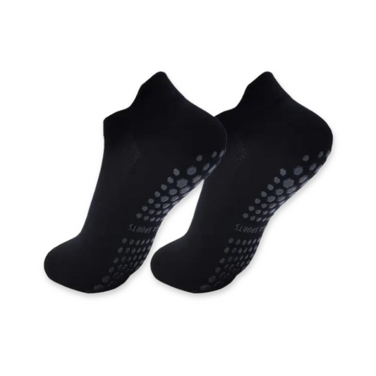 Anti-Slip Yoga and Pilates Socks, Black Elastic Material, Comfortable and Breathable
