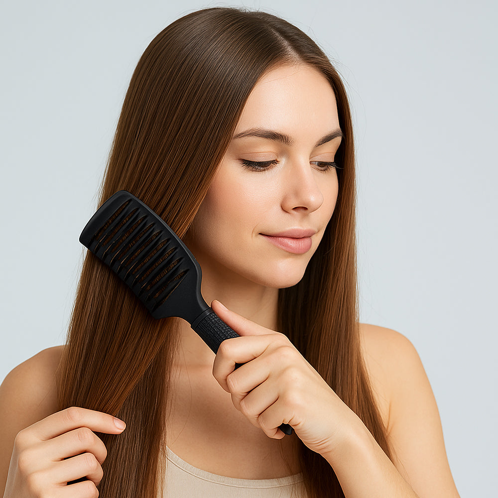 Anti-Tangle Hair Brush with Boar Bristles – Gentle on Wet and Dry Hair