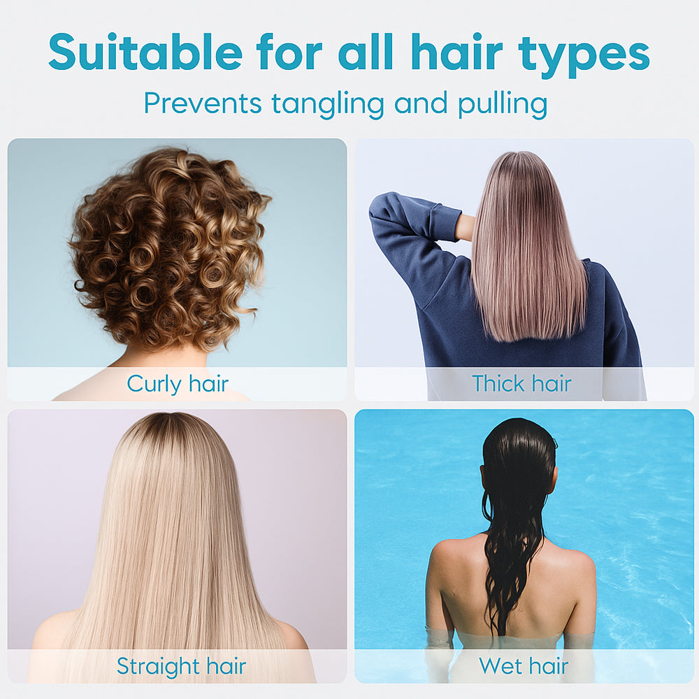 Anti-Tangle Hair Brush with Boar Bristles – Gentle on Wet and Dry Hair