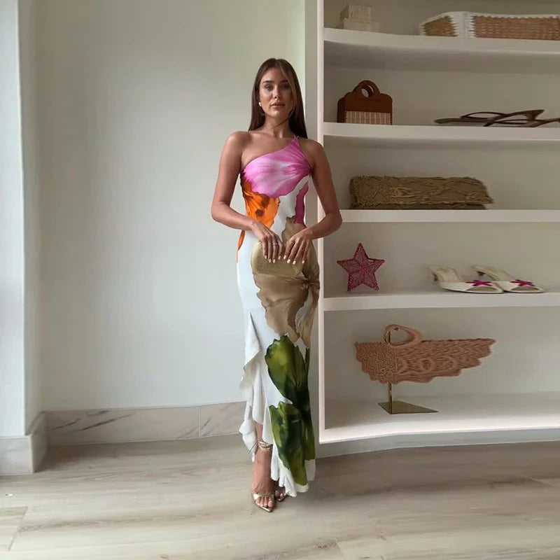 Image of April | Women's One Shoulder Maxi Dress