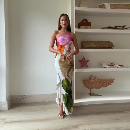 Image of April | Women's One Shoulder Maxi Dress