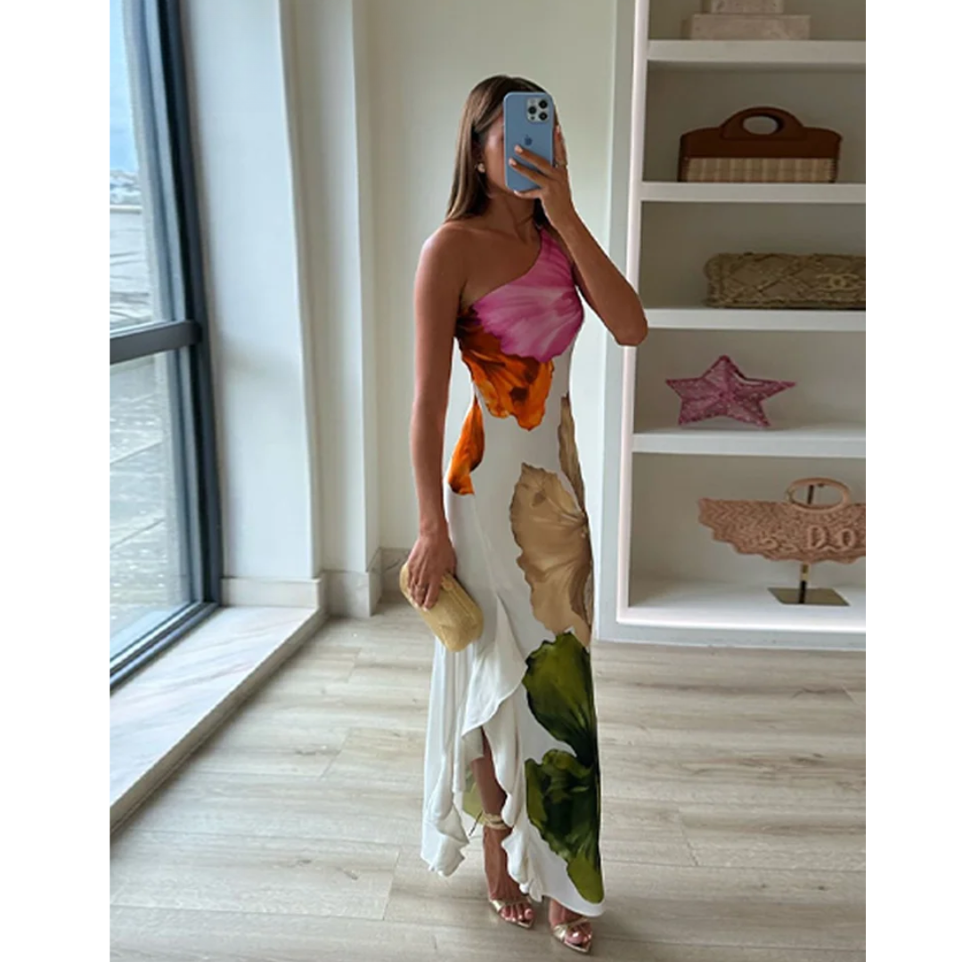 Image of April | Women's One Shoulder Maxi Dress