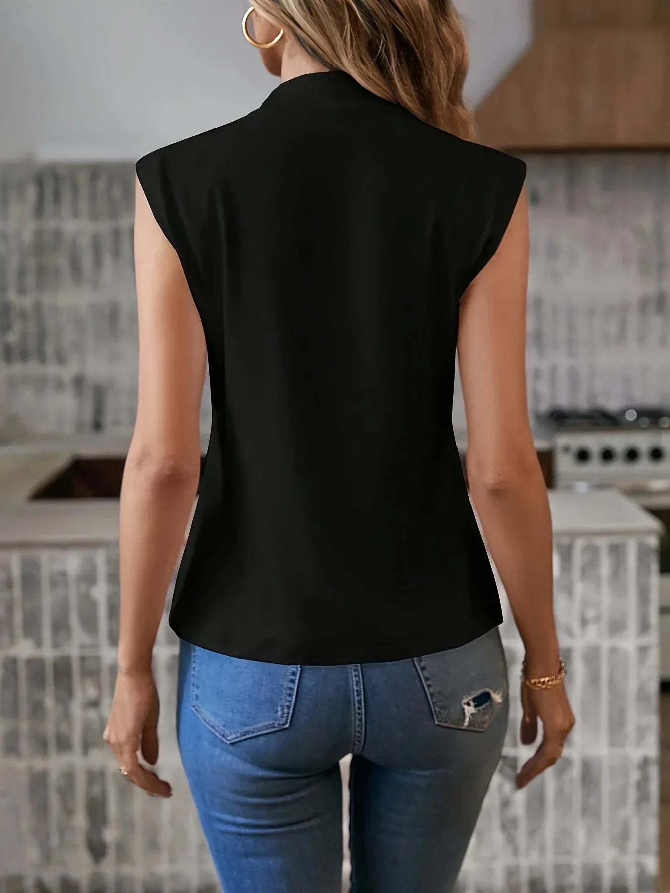 Image of Ariana | Women's Sleeveless Mock Neck Blouse