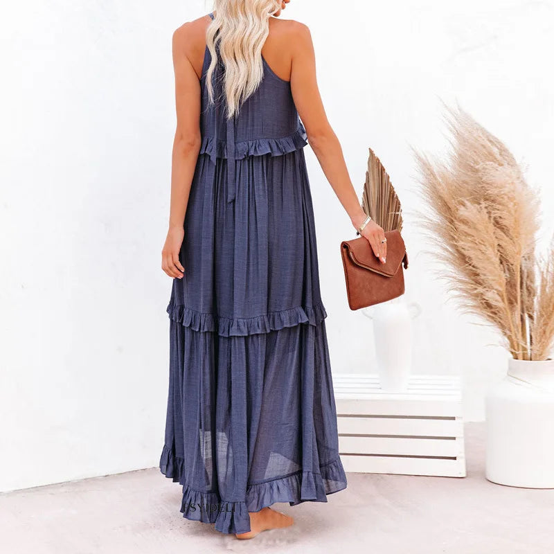 Image of Ariel | Women's Sleeveless Tiered Maxi Dress