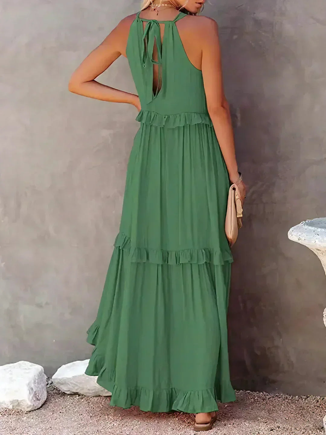 Image of Ariel | Women's Sleeveless Tiered Maxi Dress