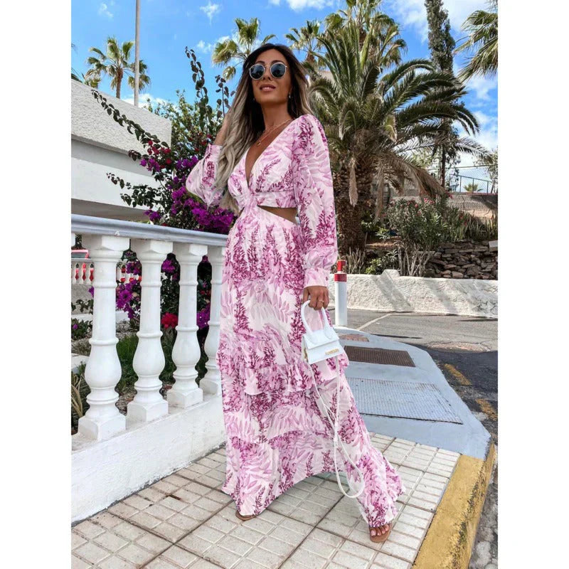 Image of Ashley | Women's Long Sleeve Cutout Maxi Dress