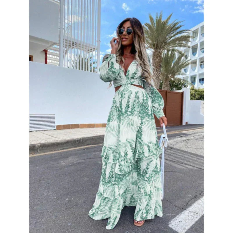 Image of Ashley | Women's Long Sleeve Cutout Maxi Dress