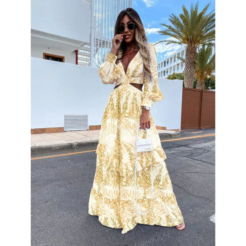 Image of Ashley | Women's Long Sleeve Cutout Maxi Dress