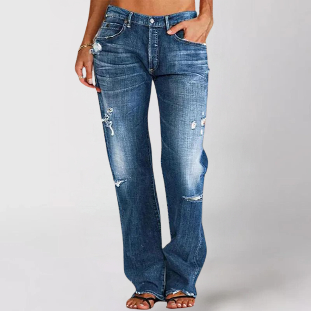 Image of Autumn | Women's Bootcut Distressed Jeans