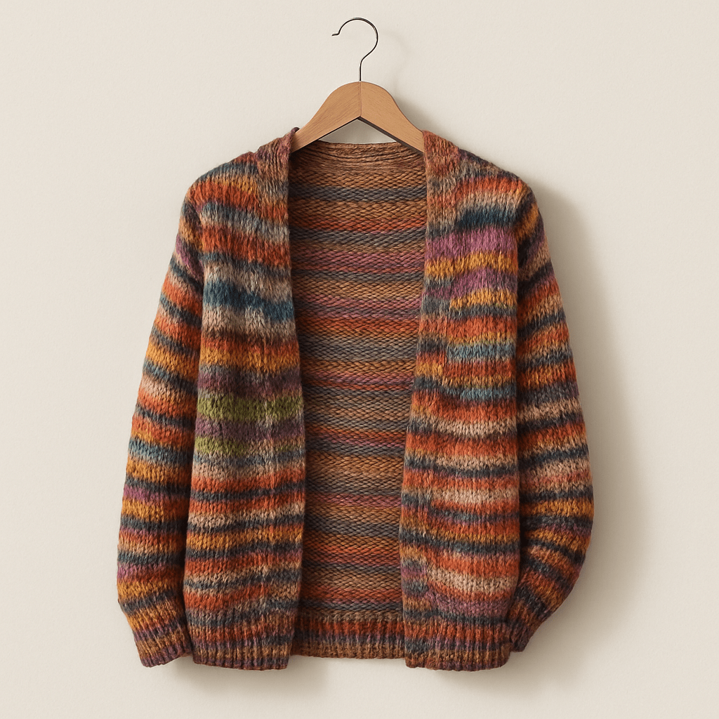 Image of Autumn | Women's Open Front Striped Cardigan