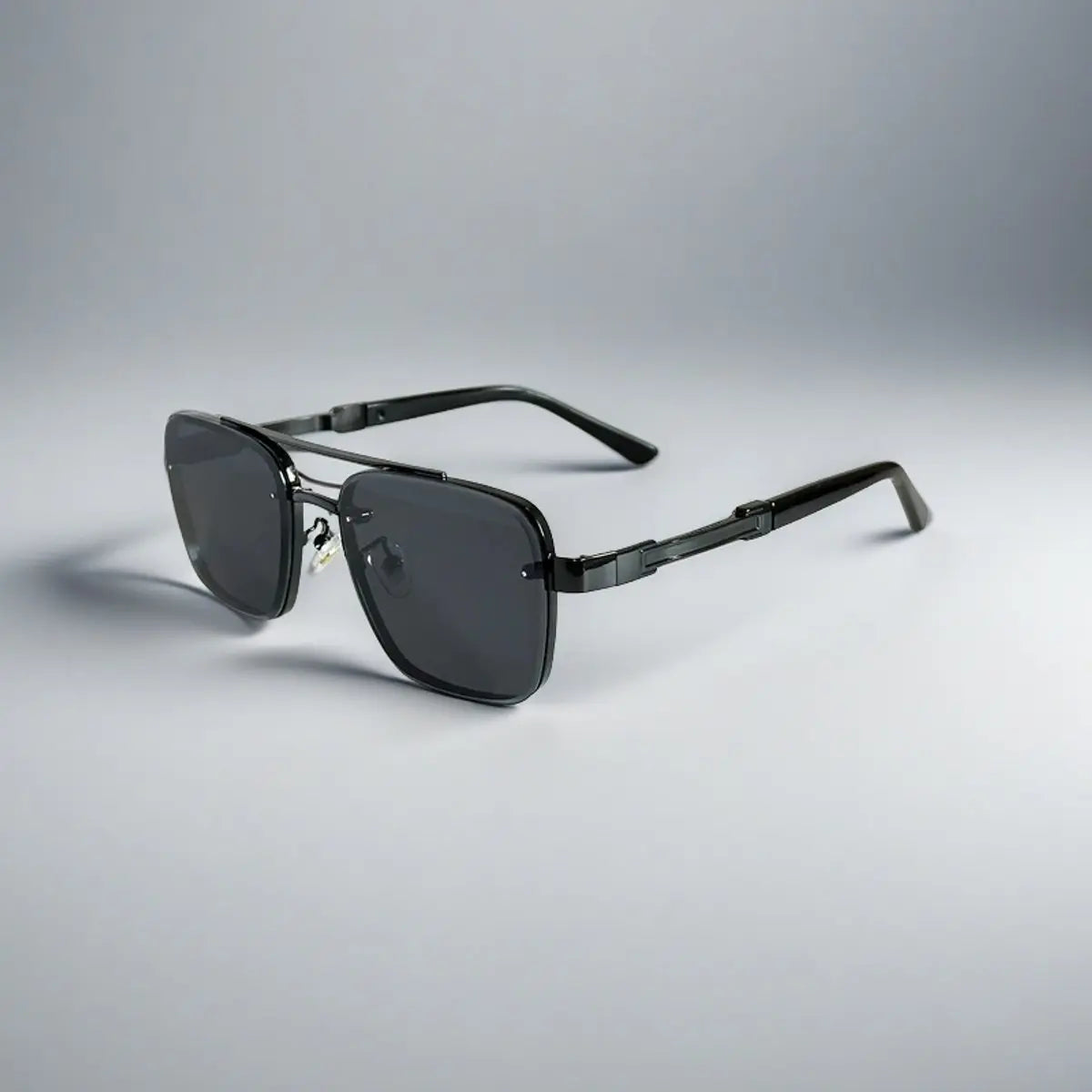 Aviator-Square Fusion Gold-Tone Gradient Lens Sunglasses