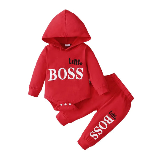 Baby Boys' Hoodie Jumpsuit & Pants Set - Cozy Spring Outfit