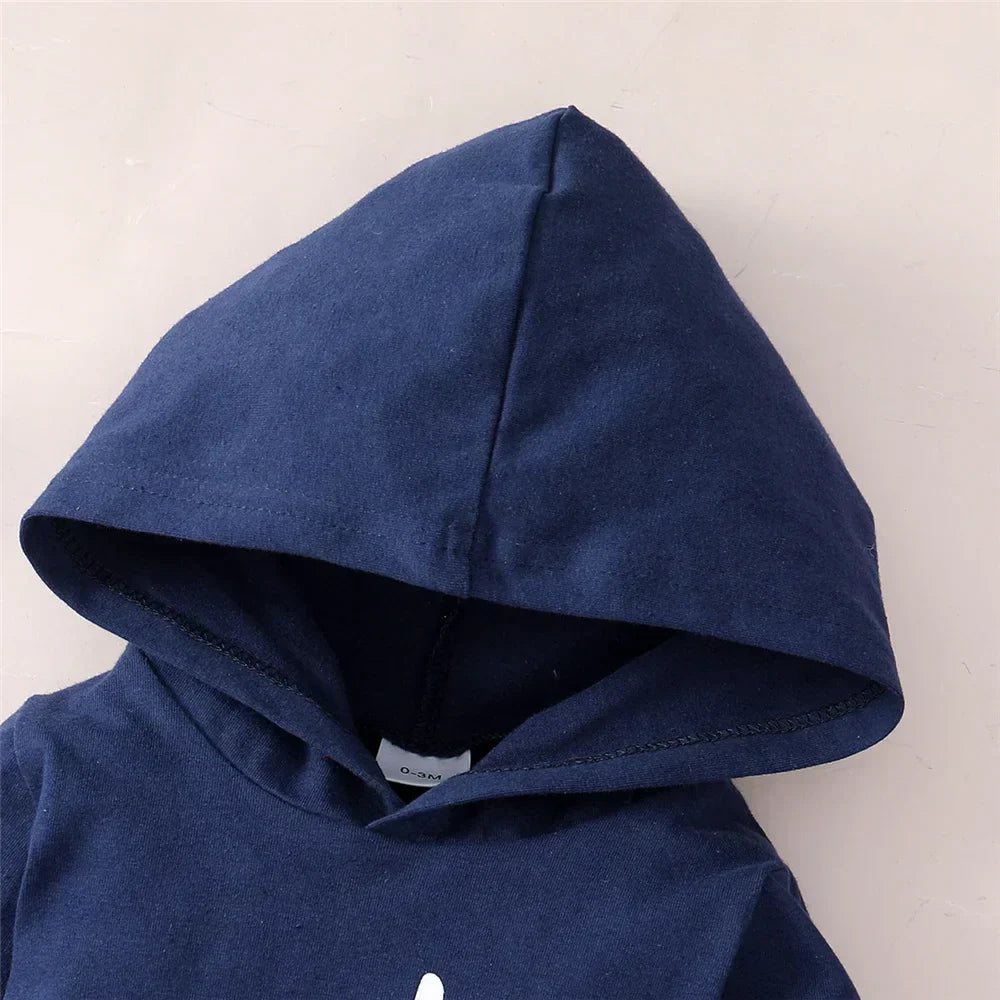 Baby Boys' Hoodie Jumpsuit & Pants Set - Cozy Spring Outfit