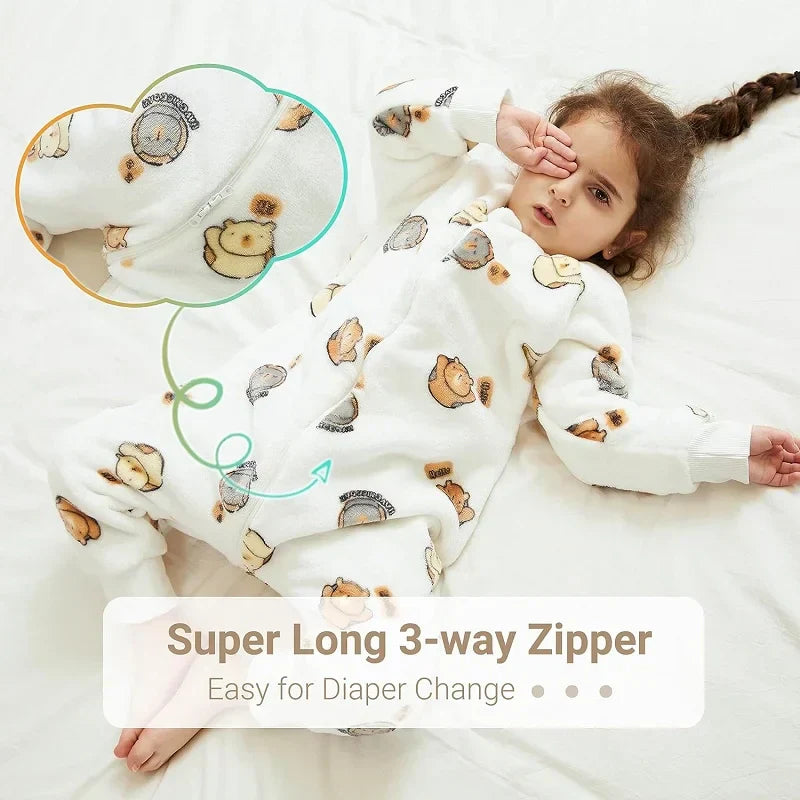 Baby Cartoon Flannel Winter Warm Sleeping Bag