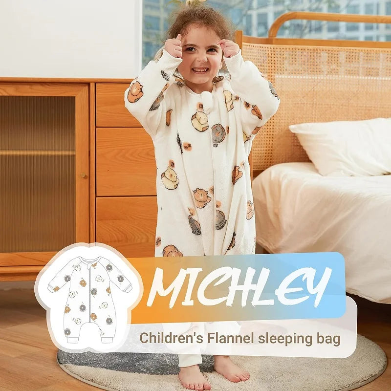 Baby Cartoon Flannel Winter Warm Sleeping Bag