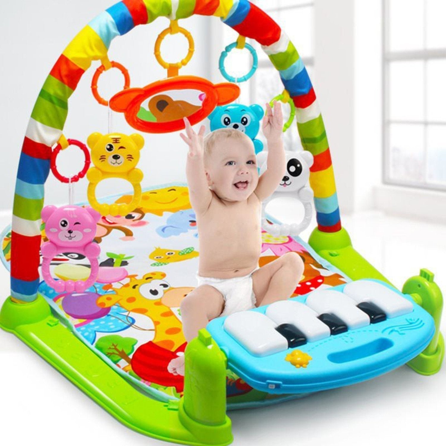 Baby's Activity Music Play Mat with Piano & Sensory Toys