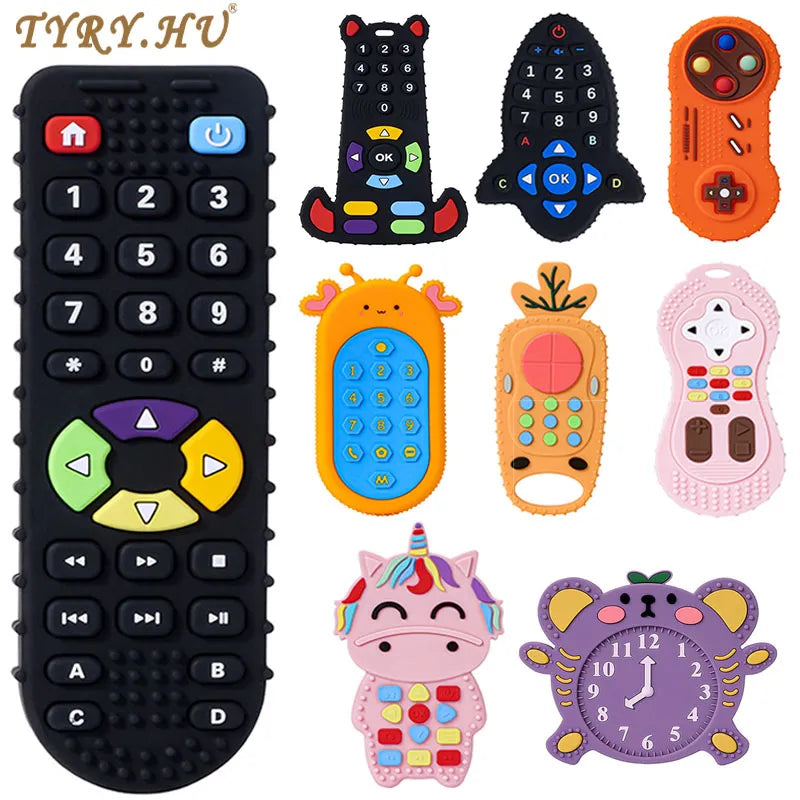 Baby Silicone Remote Control Teether for Soothing Gums