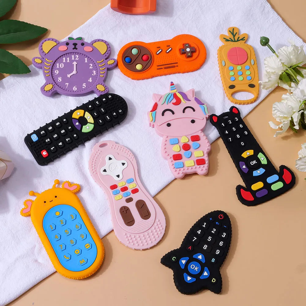 Baby Silicone Remote Control Teether for Soothing Gums