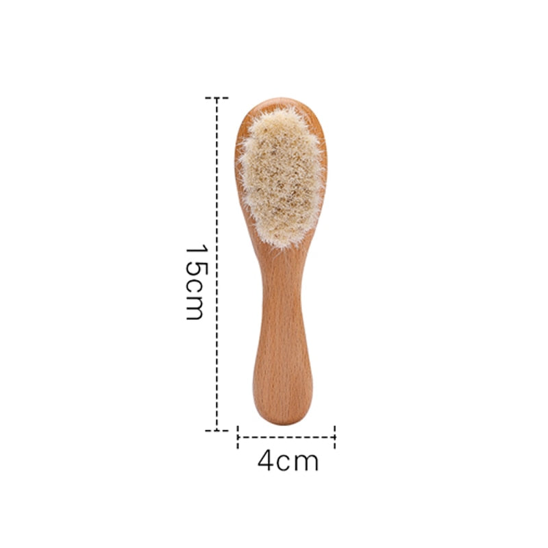Baby Soft Wooden Hair Brush & Comb Set for Delicate Scalps
