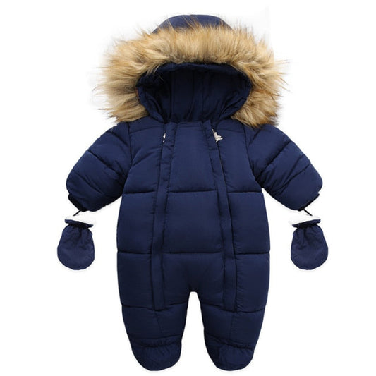 Baby Winter Romper with Integrated Gloves