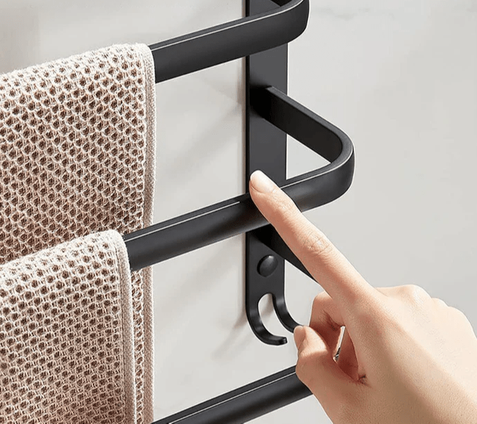 Bathroom Storage Shelf - FlexRack Wall-Mounted Towel Holder