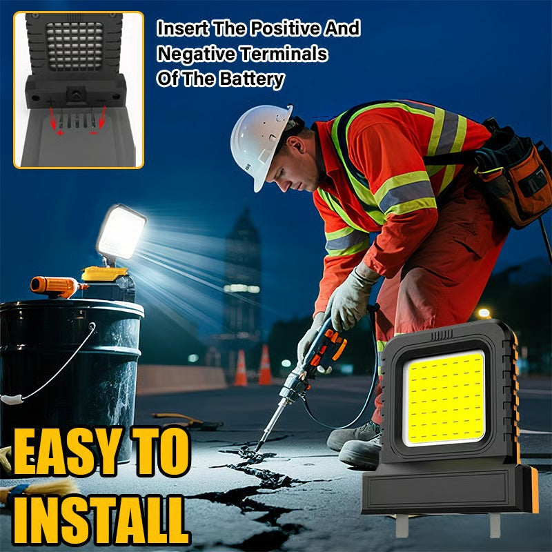 Battery-Compatible COB LED Work Floodlight for DIY & Outdoor