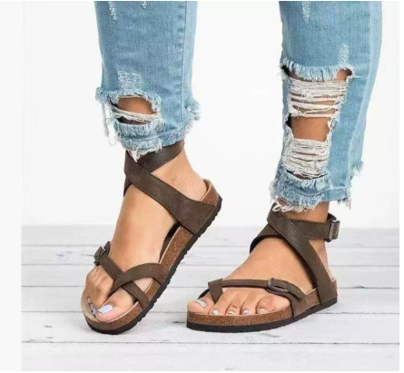Image of Bella | Women's Ankle Strap Flat Sandals
