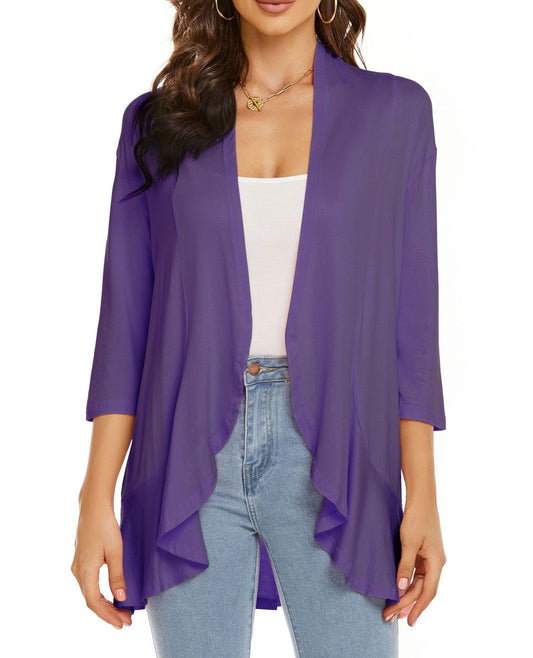 Image of Bella | Women's Open Front Draped Cardigan