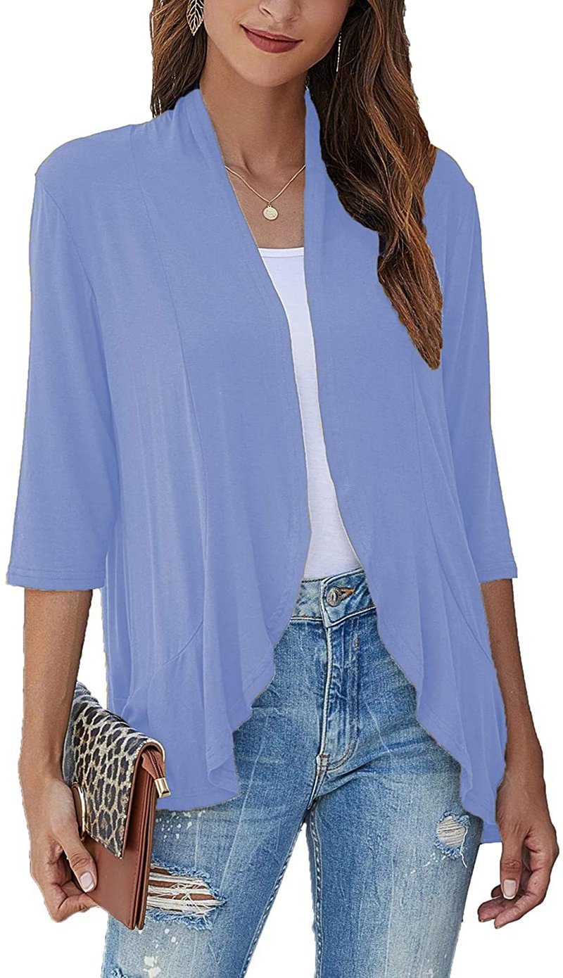 Image of Bella | Women's Open Front Draped Cardigan