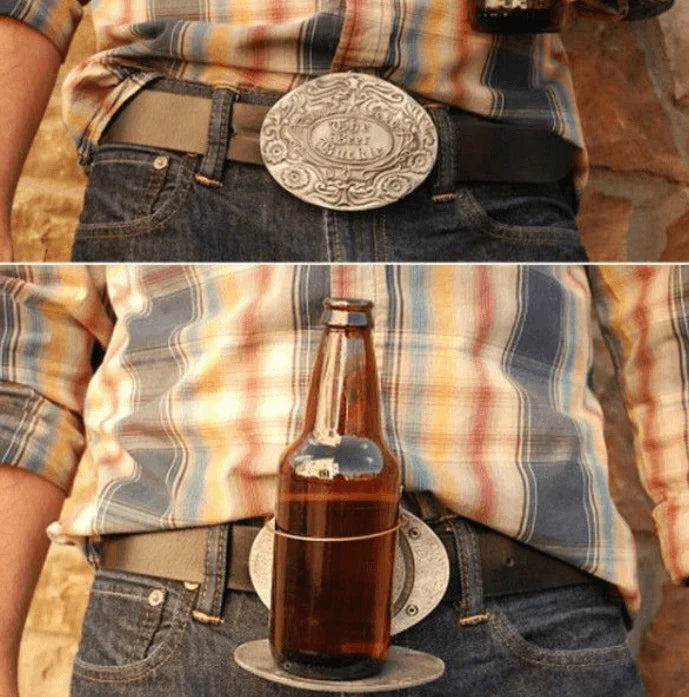 Belt Buckle Beer Holder