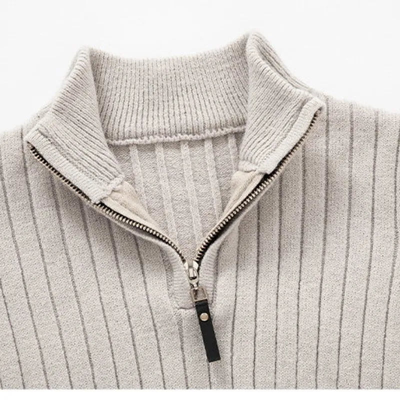 Image of Bernard | Men's Half-Zip Ribbed Sweater