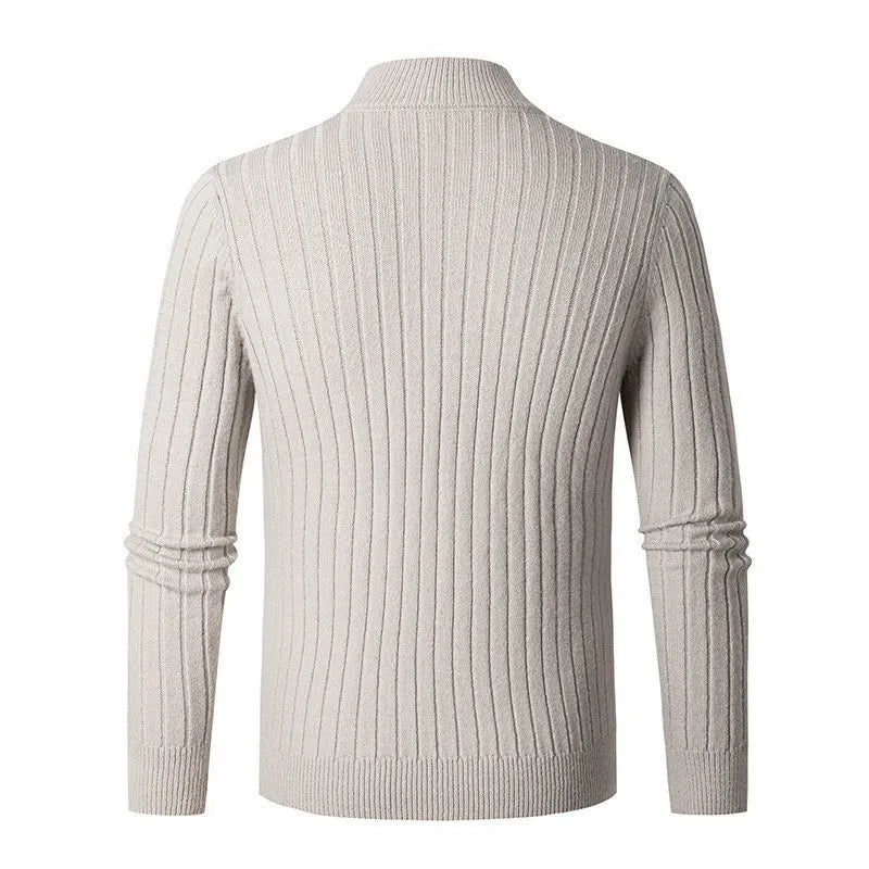 Image of Bernard | Men's Half-Zip Ribbed Sweater