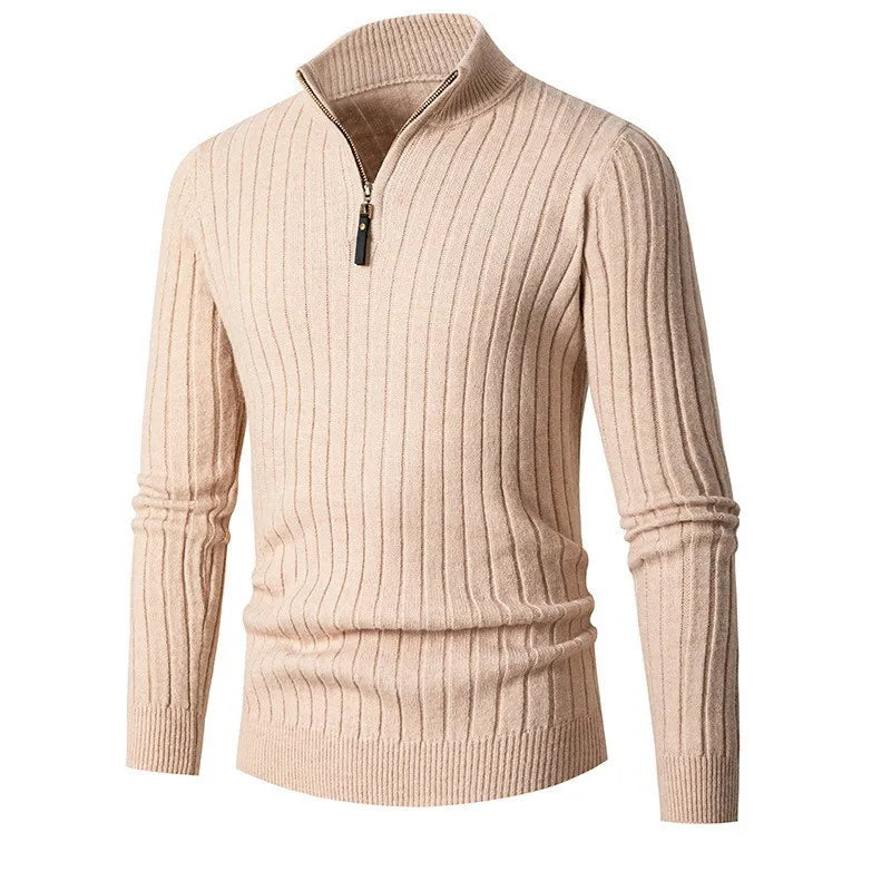 Image of Bernard | Men's Half-Zip Ribbed Sweater