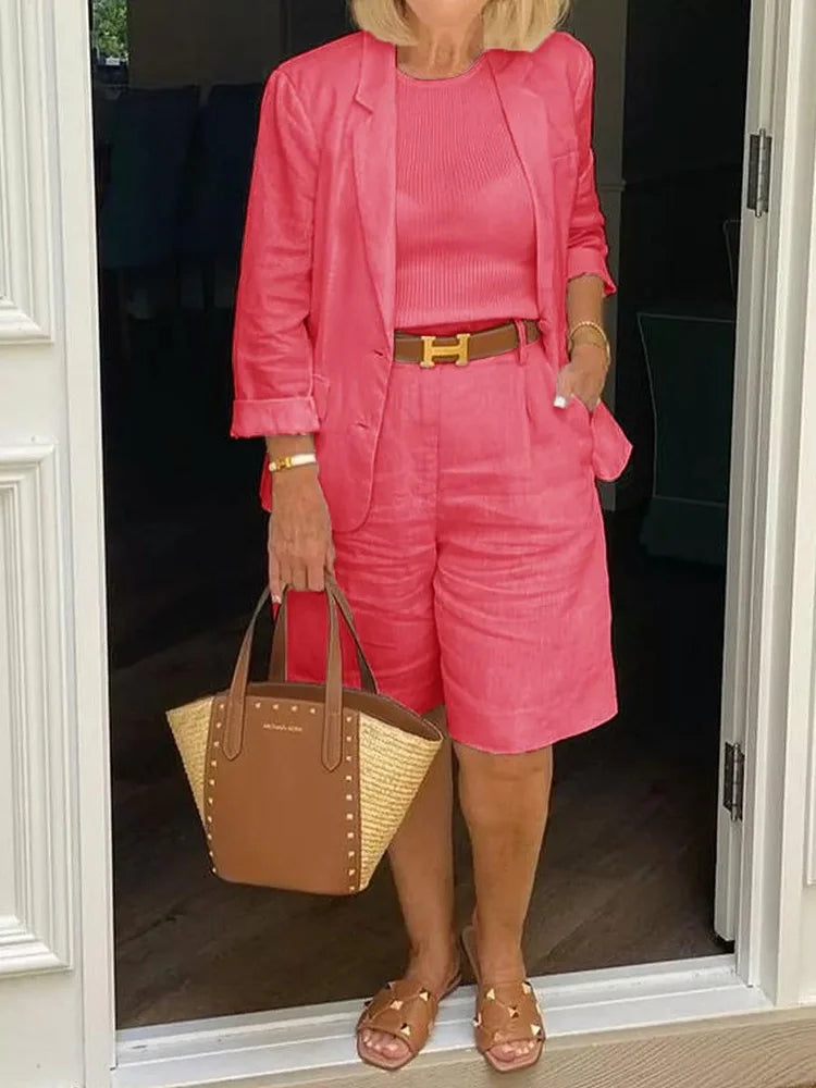 Image of Bernice | Women's Relaxed Fit Blazer Shorts Set