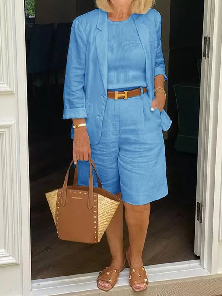 Image of Bernice | Women's Relaxed Fit Blazer Shorts Set