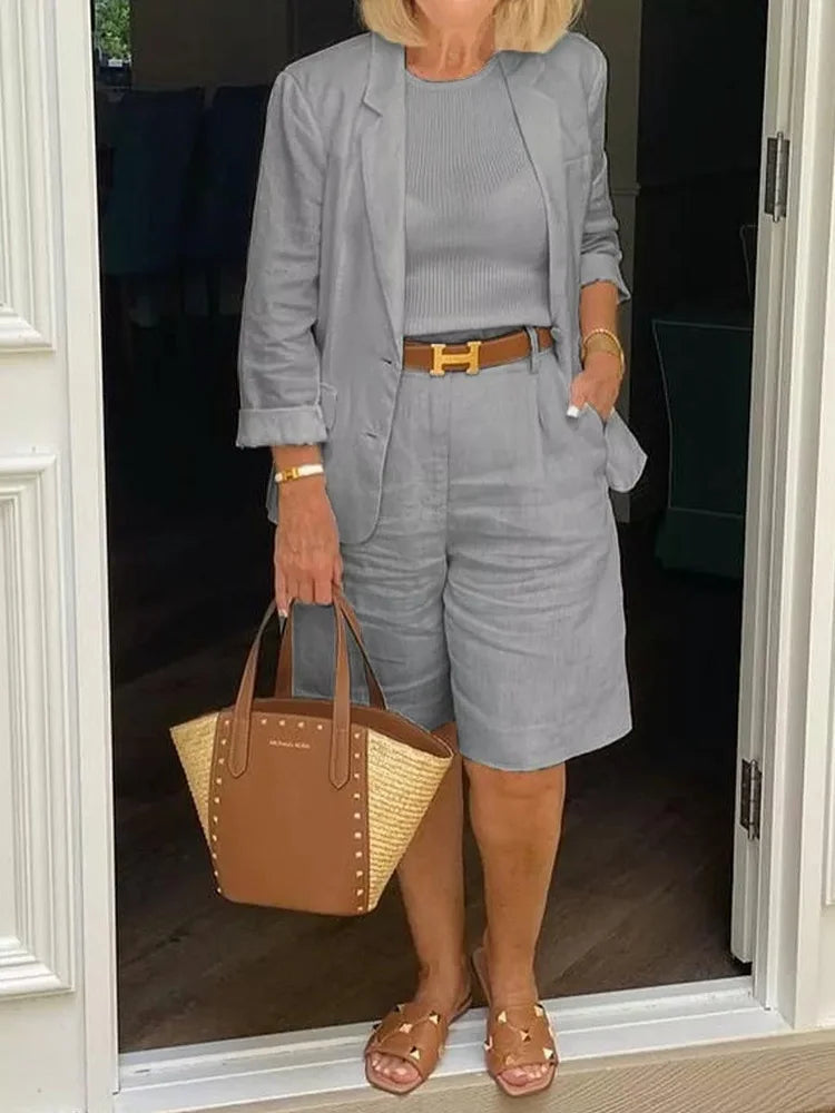 Image of Bernice | Women's Relaxed Fit Blazer Shorts Set