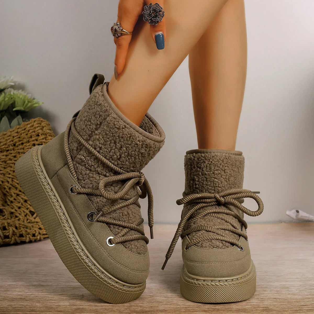 Image of Betty | Women's Platform Lace-Up Ankle Boots