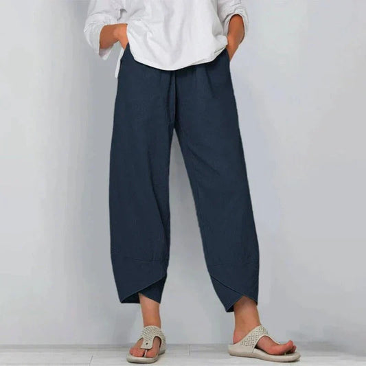 Image of Bonnie | Women's High-Waisted Wide Leg Chino Trousers