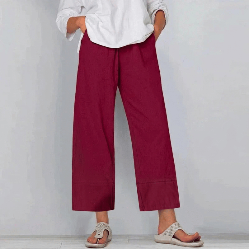 Bonnie | Women's Wide Leg Linen Pants - Image 5