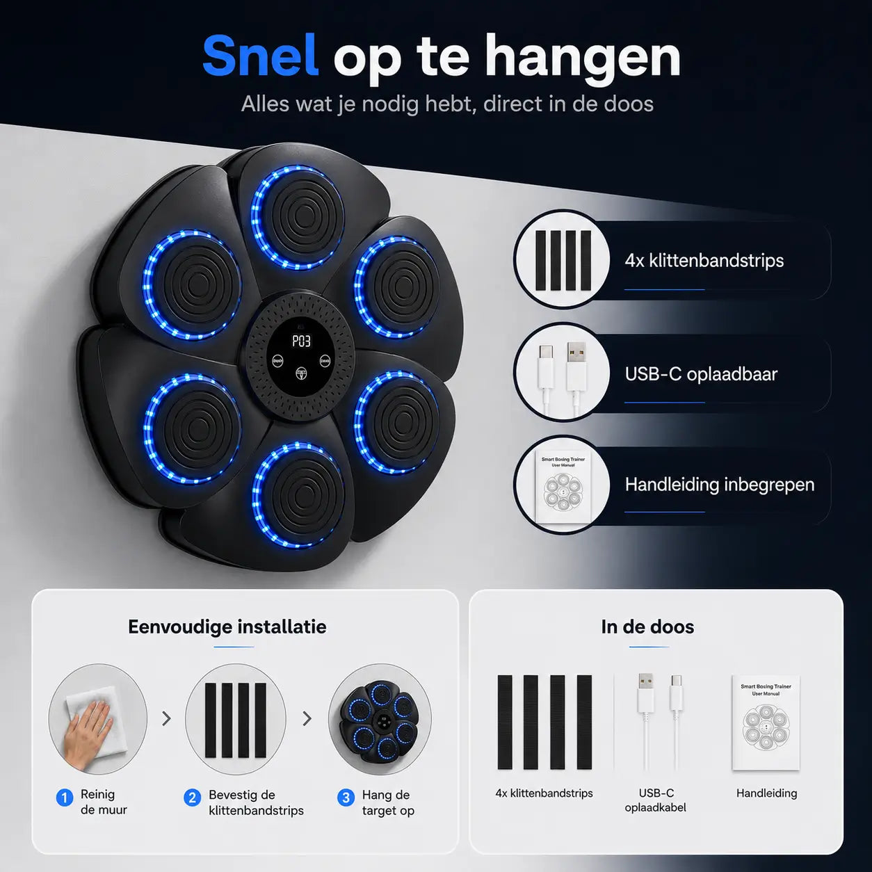 BoxPro™ Smart Music Boxing Machine – Interactive Boxing for Home