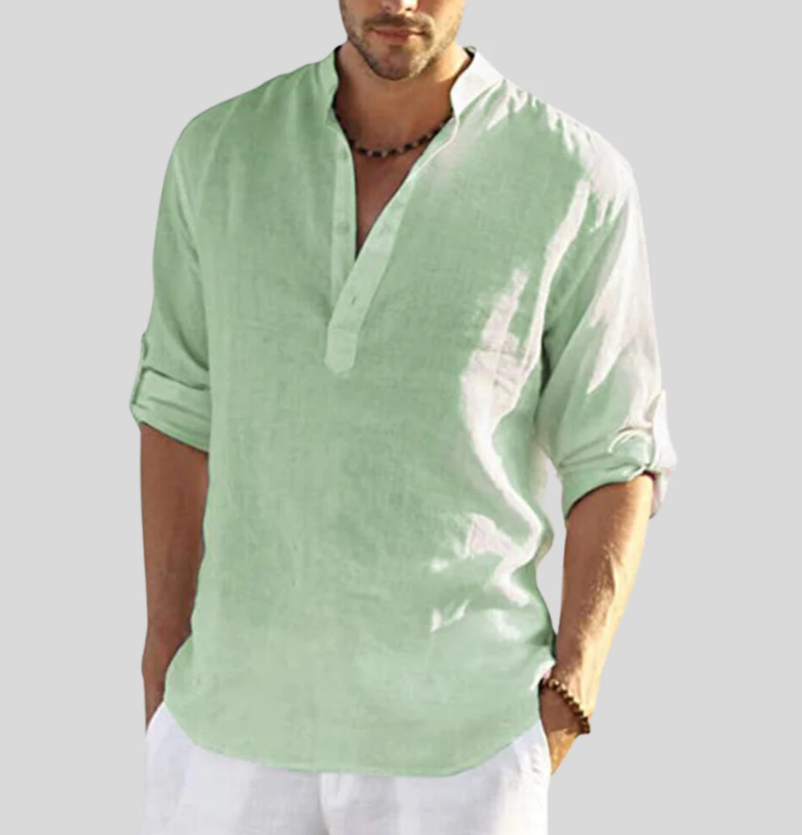Image of Brad | Men's Long Sleeve Henley Casual Shirt